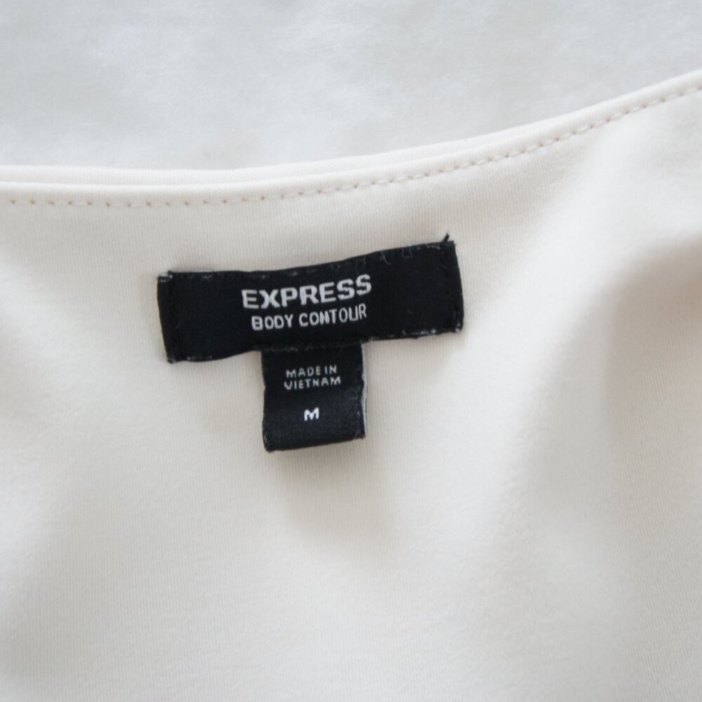 Express Cream Body Contour High Neck Tank Top Size Medium - Picture 4 of 11